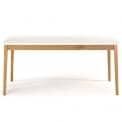 BLANCO mesa de comedor, estructura de madera maciza de roble, placa superior blanca