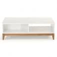 BLANCO coffee table, solid oak structure, white top plate