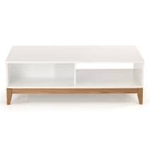 Table basse BLANCO, structure en ch&ecirc;ne massif certifi&eacute; FSC