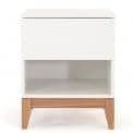 BLANCO side table, solid oak structure, white top plate