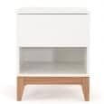 BLANCO side table, solid oak structure, white top plate