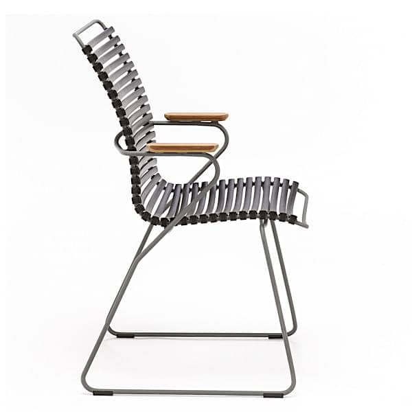 Jantar cadeira, CLICK SYSTEM, encosto alto, resina e aço, ao ar livre, por HOUE