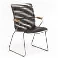 Chaise CLICK SYSTEM, dossier haut, résine et acier, outdoor