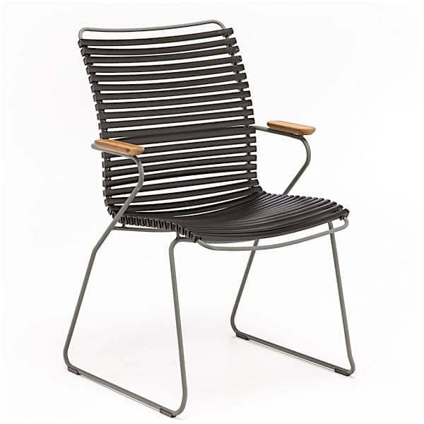 Jantar cadeira, CLICK SYSTEM, encosto alto, resina e aço, ao ar livre, por HOUE