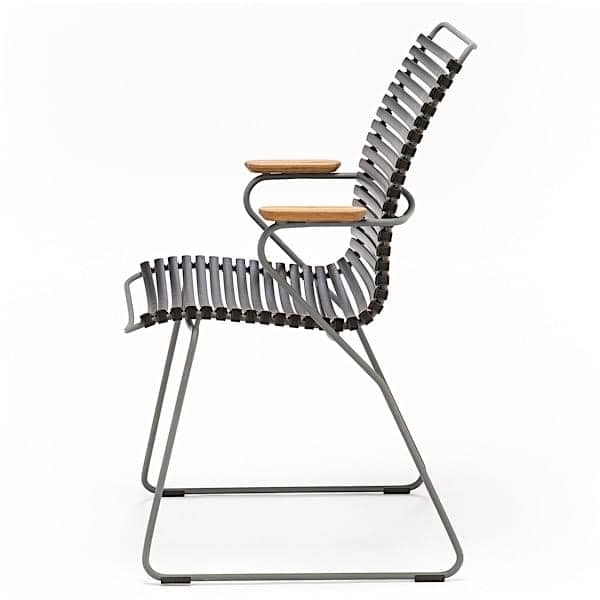 餐椅， CLICK SYSTEM ，高大的靠背，树脂和钢铁，户外，由HOUE