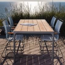 Silla de comedor, CLICK SYSTEM, respaldo alto, resina y acero, al aire libre, por HOUE