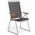 Dining chair, CLICK SYSTEM, tall backrest, adjustable, 7 positions, resin and steel, outdoor