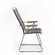 כיסא אוכל, CLICK SYSTEM, משענת גבוהה, מתכווננת, 7 עמדות, שרף ופלדה, חיצוני, על ידי HOUE