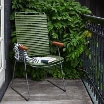 Chaise CLICK SYSTEM, dossier haut, r&eacute;glable 7 positions, r&eacute;sine et acier, outdoor