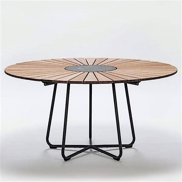  Table  ronde  CIRCLE bambou et granit  aluminium 