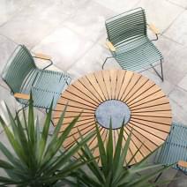Table ronde CIRCLE, bambou et granit, acier, outdoor