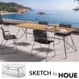 SKETCH, garden table, bamboo and epoxy steel