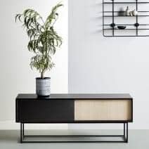 VIRKA, Buffet bas, meuble TV, portes coulissantes