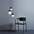 DOT, pendant lamp, perforated metal and opal glass