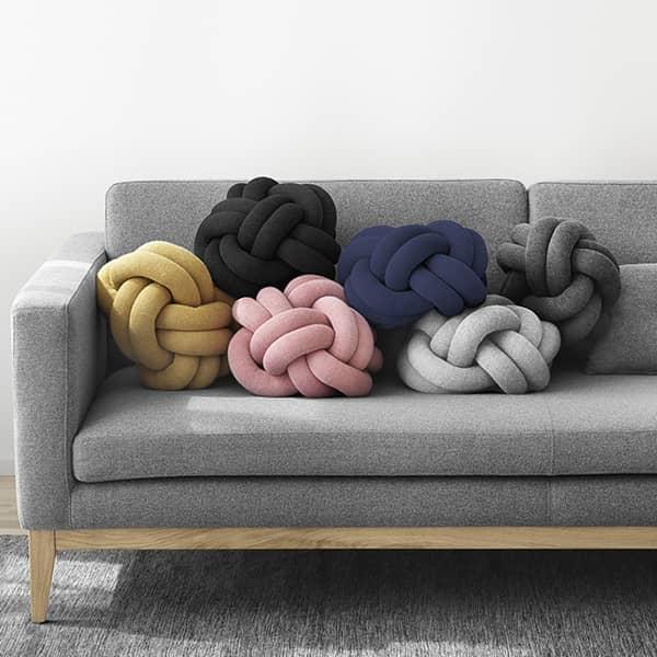 The KNOT cushions, DESIGN HOUSE STOCKHOLM KNOT Cushion: 50% wool, 50%  acrylic. Filling 100% polyester. - Bordeaux