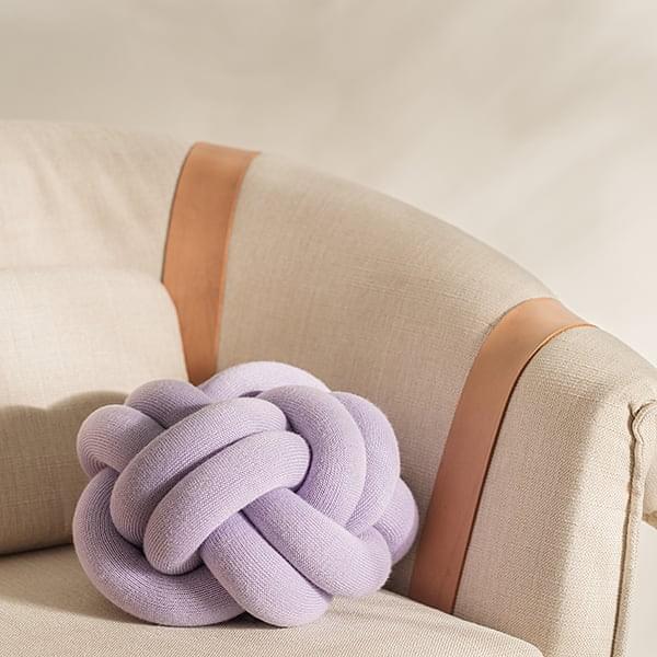 Hand Woven Knot Square Seat Cushion │ Wool Solid Color Throw