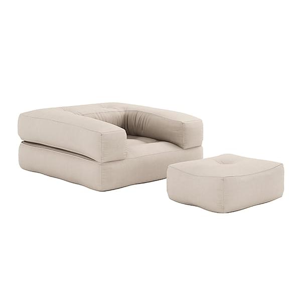 CUBIC, un sillón futón convertible en puf o cama cómoda y acogedora, para  adultos CUBIC - 746 - gris
