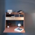Mural secretary : Gaston by Hartô, oak veneer and leather tongues