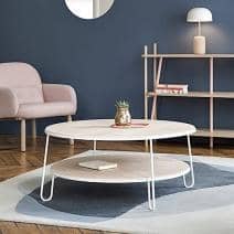 Mesa de centro Eug&eacute;nie by Hart&ocirc;, chapa de roble y tubos de acero