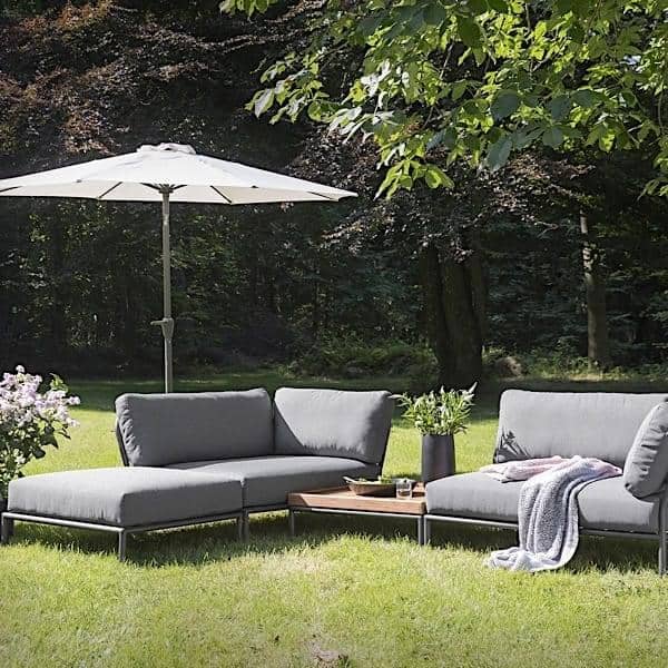 Mobili da giardino LEVEL per comporre, alta qualità, divano, pouf e  tavolino Moduli: crea il tuo divano - SUNBRELLA è idrorepellente e  antimacchia. - Modulo pouf, poggiapiedi: 81 x 81 cm, altezza