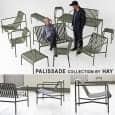 Colección PALISSADE - silla, sillón, taburetes, sofá, mesas y bancos - para uso en interiores o exteriores