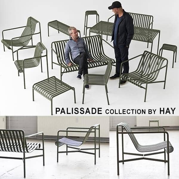 Collection PALISSADE - chaise, fauteuil, tabourets, sofa, tables et banc -  pour un usage intérieur ou extérieur