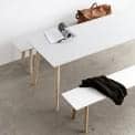 COPENHAGUE CPH DEUX אוסף שולחן אוכל מעץ מלא דיקט, על ידי רונאן ו Erwan Bouroullec