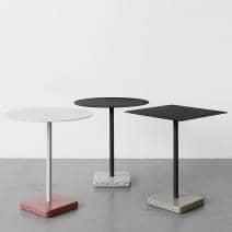 TERRAZZO : table carr&eacute;e ou ronde, 3 hauteurs disponibles, de multiples finitions, par HAY