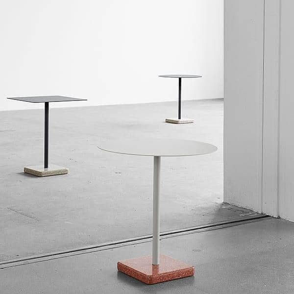 TERRAZZO: square or round table, 3 heights available, multiple finishes, by HAY