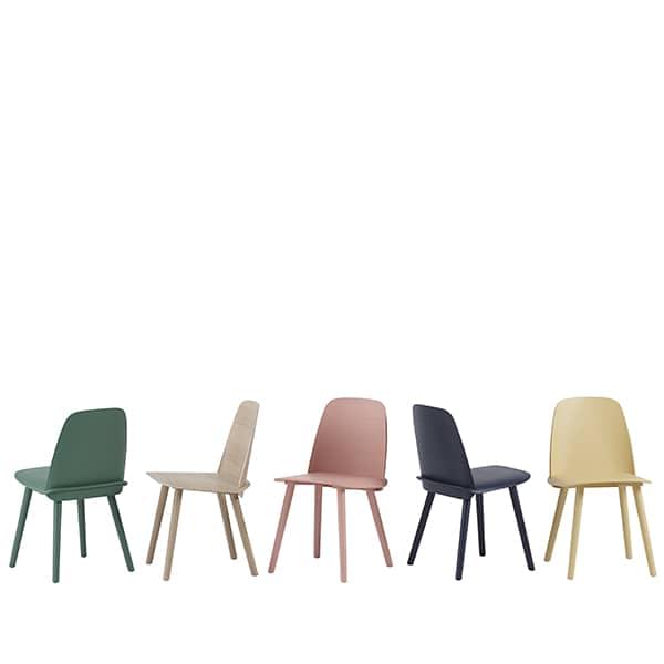 The NERD chair, where the backrest and the seat are assembled in an invisible way. Muuto