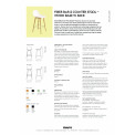 Fiber bar and counter stool w back wood base PFS
