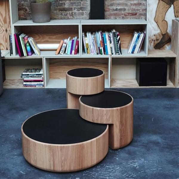Levels Modular Solid Wood Coffee Table, Cuban Coffee Table Bookshelf Set