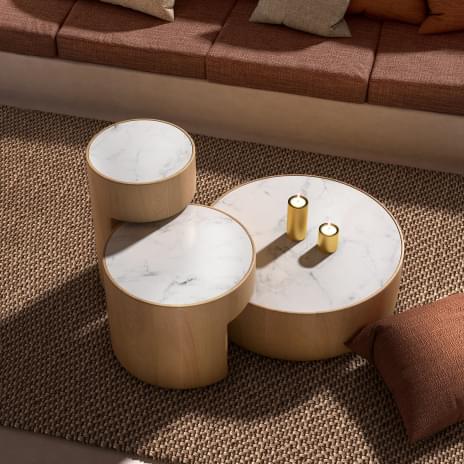 LEVELS, modular solid wood coffee table set, PER/USE