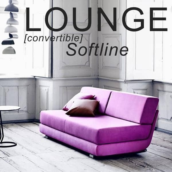 LOUNGE Sofa: Cabriolet Sofa, 3 seter, Chaise Longue: Smukke kombinationer. SOFTLINE