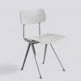 The RESULT chair by HAY - seat in fabric or leather in option - cut steel, and moulded plywood seat and back
