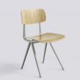 The RESULT chair by HAY - seat in fabric or leather in option - cut steel, and moulded plywood seat and back
