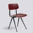 The RESULT chair by HAY - seat in fabric or leather in option - cut steel, and moulded plywood seat and back
