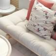 PACE: sofá-cama e chaise longue conversível em cama extra - ou cama de casal, com ou sem futon