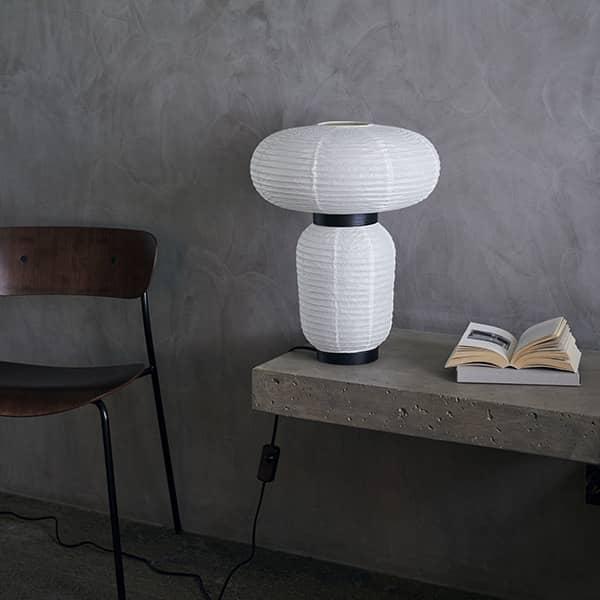 FORMAKAMI handmade lamps collection, ivory white paper, black stained oak - AndTradition
