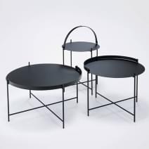 Table d'appoint EDGE avec poign&eacute;e int&eacute;gr&eacute;e, en acier laqu&eacute; epoxy, par HOUE