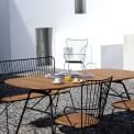 BEAM طاولة قابلة للطي بيضاوية الشكل ، من الفولاذ المطلي بالخيزران والبودرة ، للأماكن الخارجية من HOUE