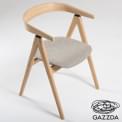 AVA, design and padded chair in solid oak, by GAZZDA
