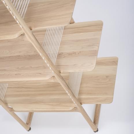 MUSE, étagère minimaliste en chêne massif, par GAZZDA