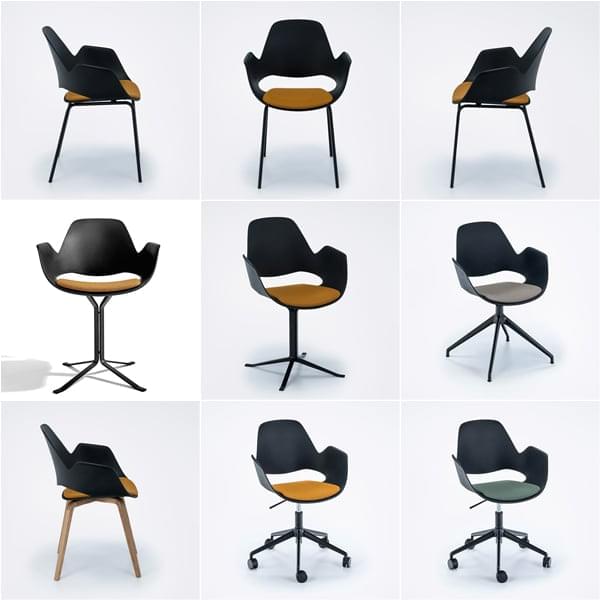 FALK, an astonishing chair with armrests, made with recycled materials. HOUE