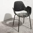 FALK, an astonishing chair with armrests, made with recycled materials. HOUE