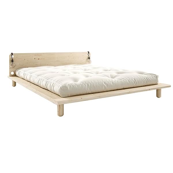 PEEK, en ondartet seng, der byder på kombination af flere funktioner. PEEK seng, sort bejdset komfort futon - 160 x 200 cm sort naturlig komfort futon