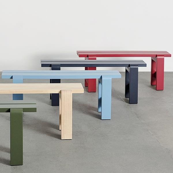 WEEKDAY collection, table and benches for intensive outdoor use.