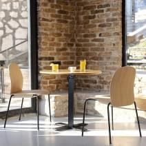 BOOK，一把帶可選扶手的椅子，橡木或胡桃木，可堆疊。