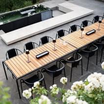 AVANTI: Mesa de comedor en 3 o infinitos tama&ntilde;os, en acero con recubrimiento en polvo y madera maciza. HOUE.