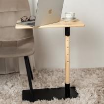 Mesa auxiliar ajustable: regulable en altura, pino escandinavo macizo y acero con recubrimiento en polvo. Dise&ntilde;o KARUP